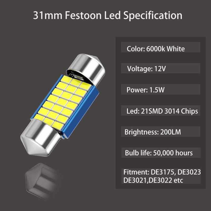 CATO-WDJ 31mm DE3175 LED Festoon Bulbs - 6 Pack - Image 3