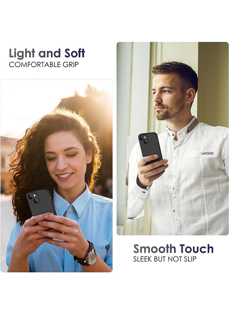 Theodor - Protective Slim Fit Case Liquid Silicone Cover with Full Body Protection Anti-Scratch Shockproof Case For iPhone 15 Plus Black - Dont rush the Process good things take time - Image 1