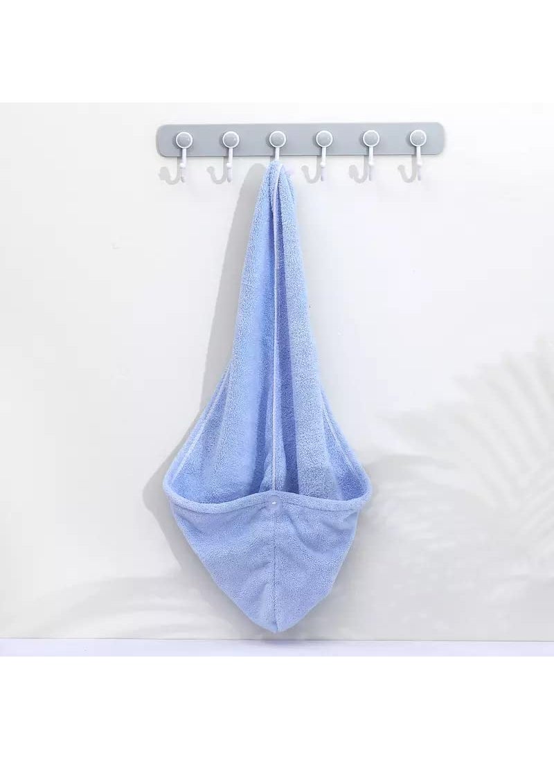 Bluwings Bluwings Microfiber Hair Wrap Super Absorbent Ultra Soft Turban HairDrying Quick Bath Shower Caps Magic Bathrobe Hair Warp Salon Head Towel for Women and Girls Blue  - Image 4