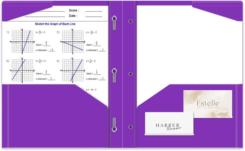 BAOFALI 12 Pack A4 Pocket Plastic Folder 2 Pockets and 3 Prongs 2 Card Slots, Durable, Tear-Resistant Heavy Duty Pocket Folders with Prongs, Colored Prong Folders for Schoolwork & Officer - Image 2
