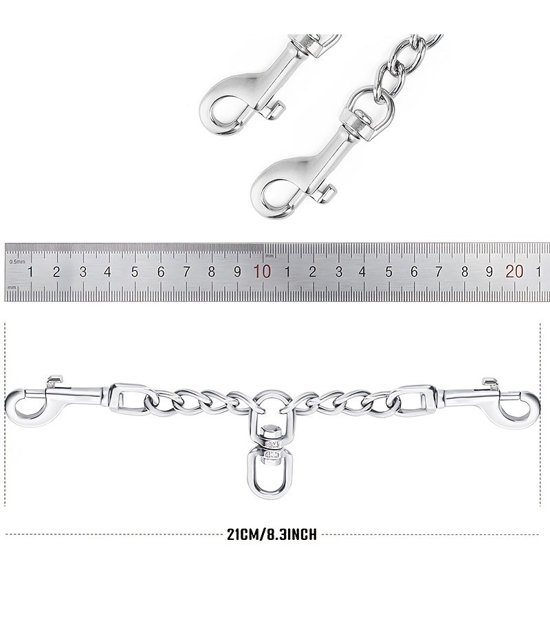 Dog Collar Safety Clip Stainless Steel Training Leash Double Buckle Lead With Spare Connecting Clip Pet Anti Escape Safety Buckle Suitable For Collars And Harnesses Black One Size - Image 4