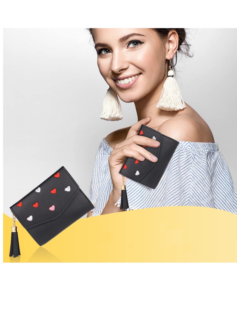 حقائب نسائية من الجلد الصناعي الناعم، حقائب للسيدات مع 5 فتحات بطاقات وأقسام واسعة، حقائب للفتيات المراهقات باللون الأسود - Image 3