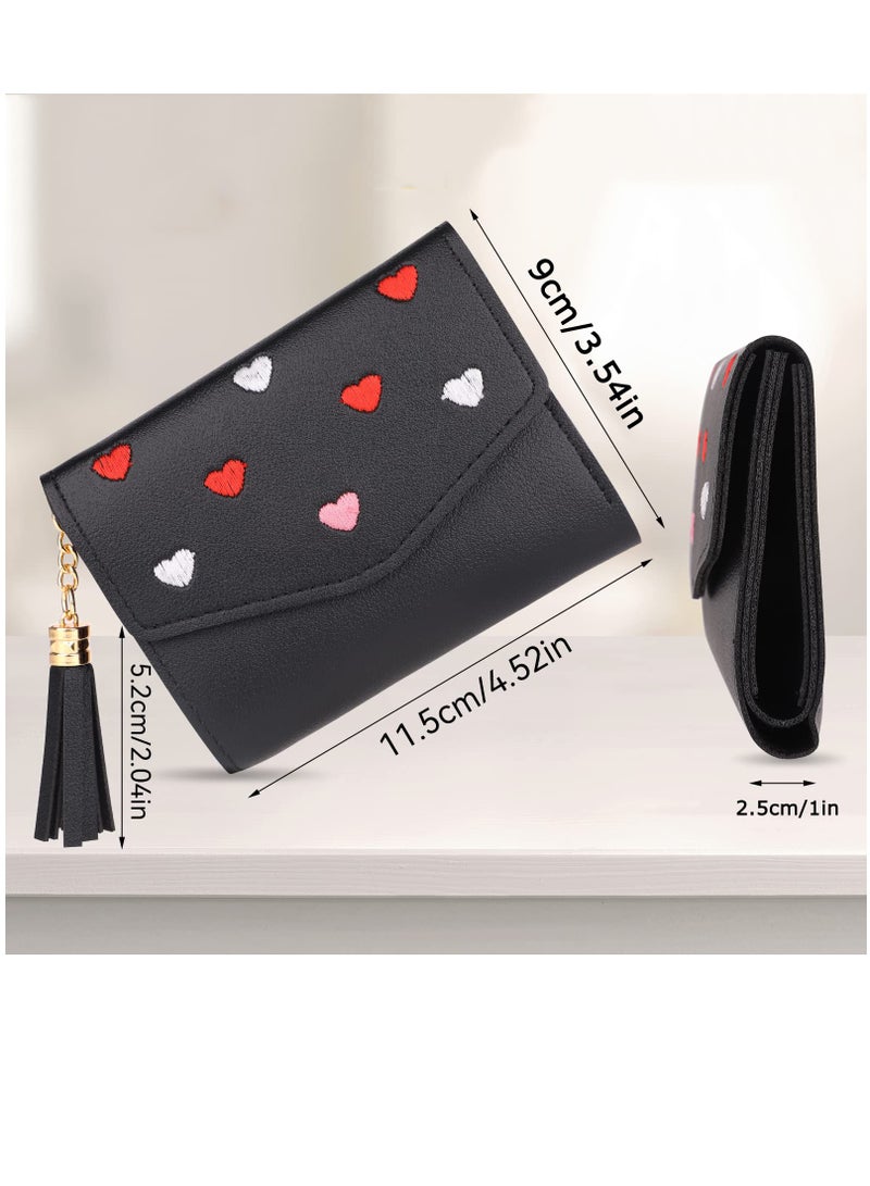 حقائب نسائية من الجلد الصناعي الناعم، حقائب للسيدات مع 5 فتحات بطاقات وأقسام واسعة، حقائب للفتيات المراهقات باللون الأسود - Image 5