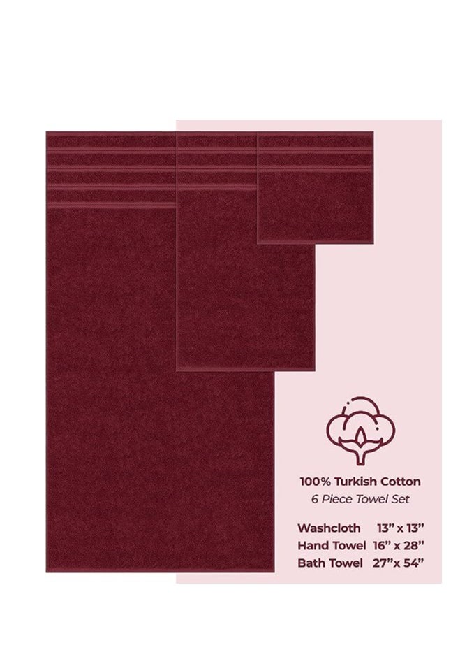 Safi Plus Towel Set 3 Piece Luxury Hotel Quality 600 GSM 100% Genuine Combed Cotton, Super Soft & Absorbent Family Bath Towels -  1 Bath Towel, 1 Hand Towel, 1 Washcloth - Bordeaux  - Image 3