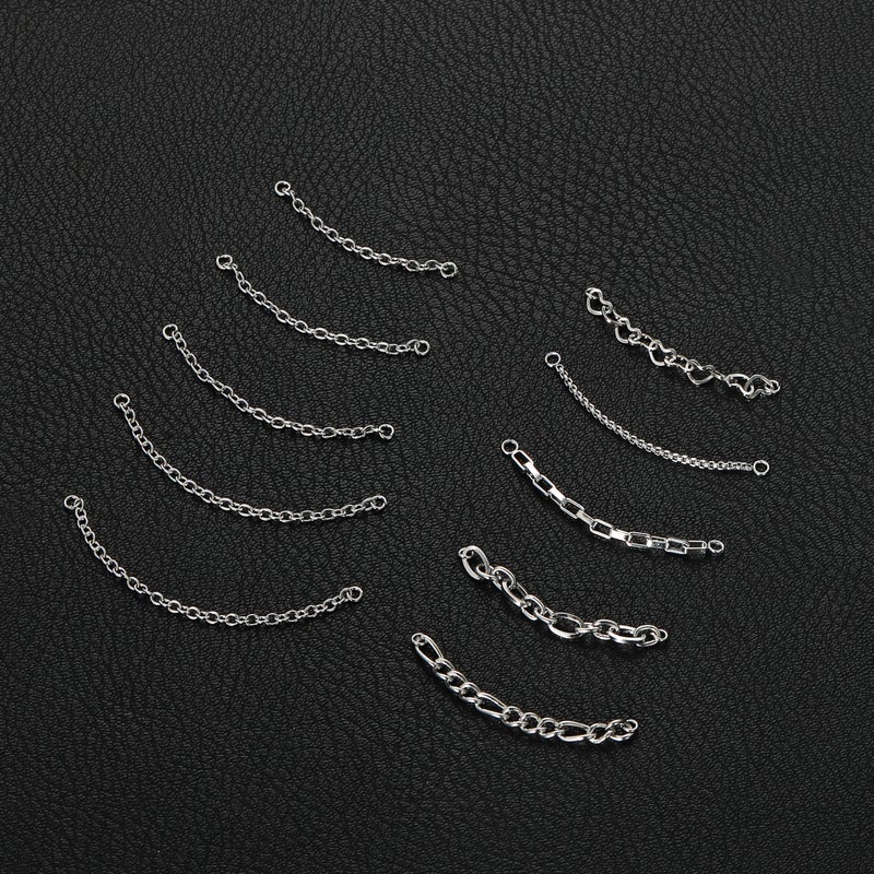 Tornito 10Pcs Nose Rings Chain Stainless Steel Heart Double Nose Chains Nostril Piercing Jewelry for Women Men Silver Tone 32/35/38/40/45/51mm - Image 5