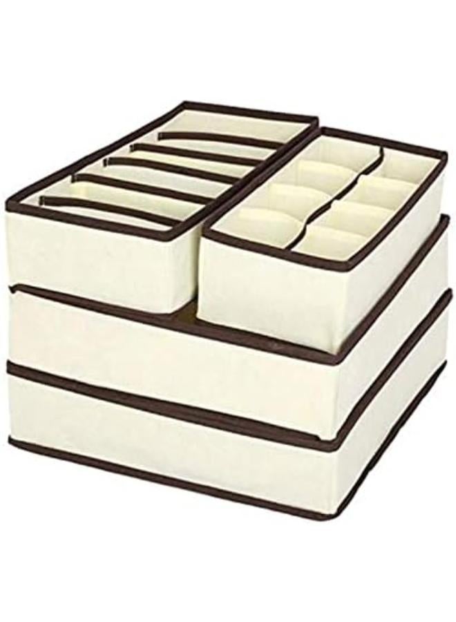 Skeido 4Pcs Storage Boxes For Ties Socks Shorts Bra Underwear Divider Drawer Lidded Closet Organizer Ropa Interior Organizador - Image 1