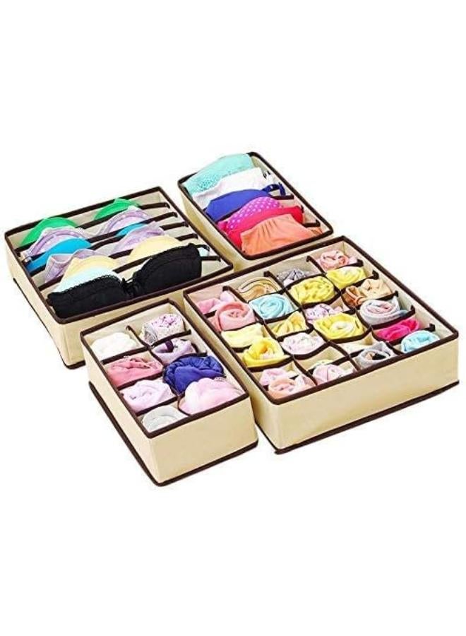 Skeido 4Pcs Storage Boxes For Ties Socks Shorts Bra Underwear Divider Drawer Lidded Closet Organizer Ropa Interior Organizador - Image 4