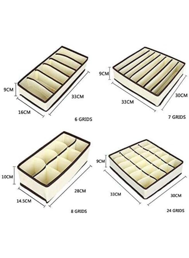 Skeido 4Pcs Storage Boxes For Ties Socks Shorts Bra Underwear Divider Drawer Lidded Closet Organizer Ropa Interior Organizador - Image 5