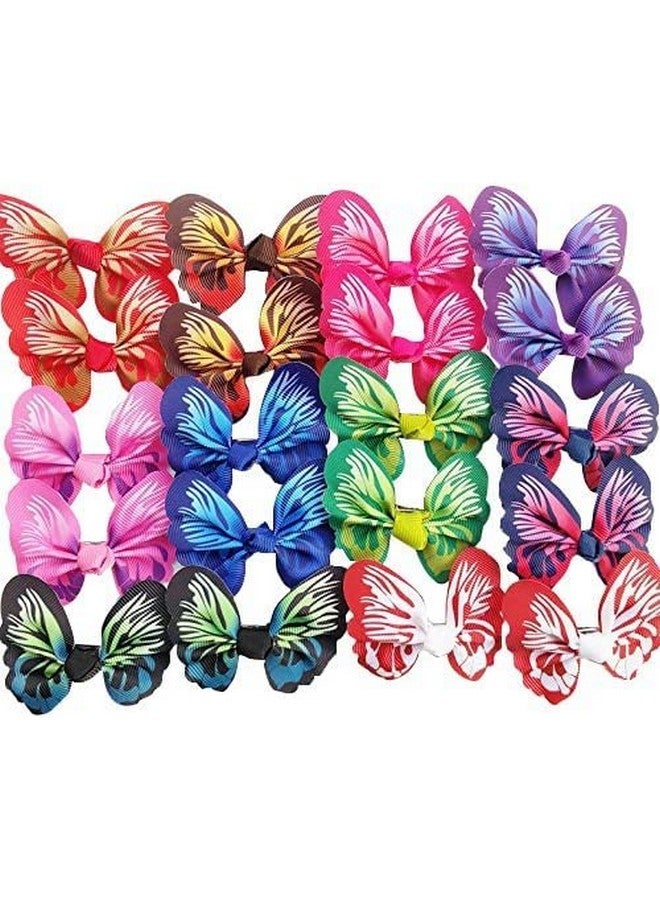 شينكو كرافت إكسسوار ربطة شعر للكلاب، 20 قطعة من شريط الفراشة بألوان متنوعة مع مشبك، لتزيين الحفلات - Image 1