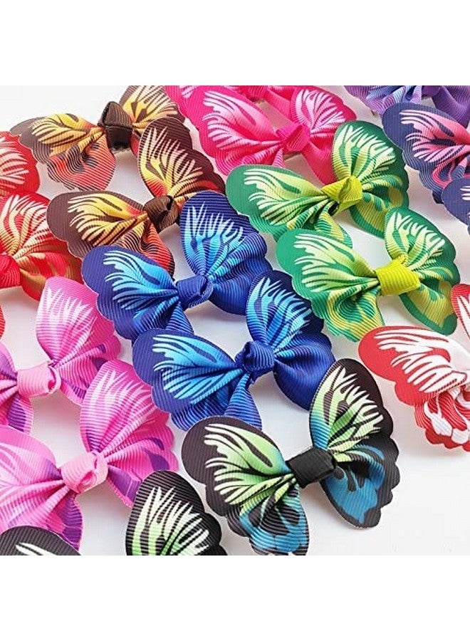 شينكو كرافت إكسسوار ربطة شعر للكلاب، 20 قطعة من شريط الفراشة بألوان متنوعة مع مشبك، لتزيين الحفلات - Image 4