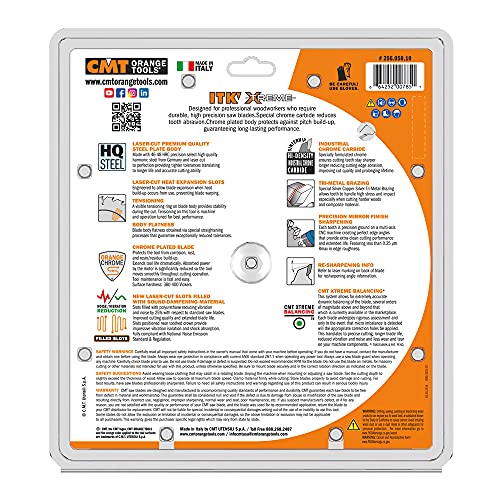 CMT ORANGE TOOLS CMT 256.050.10 ITK XTreme Industrial Combination Saw Blade, 10-Inch x 50 Teeth 4 ATB + 1 FLAT Grind with 5/8-Inch Bore - Image 3