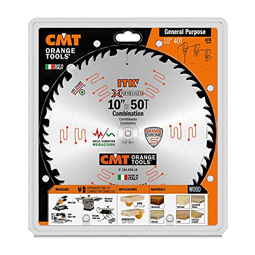 CMT ORANGE TOOLS CMT 256.050.10 ITK XTreme Industrial Combination Saw Blade, 10-Inch x 50 Teeth 4 ATB + 1 FLAT Grind with 5/8-Inch Bore - Image 2