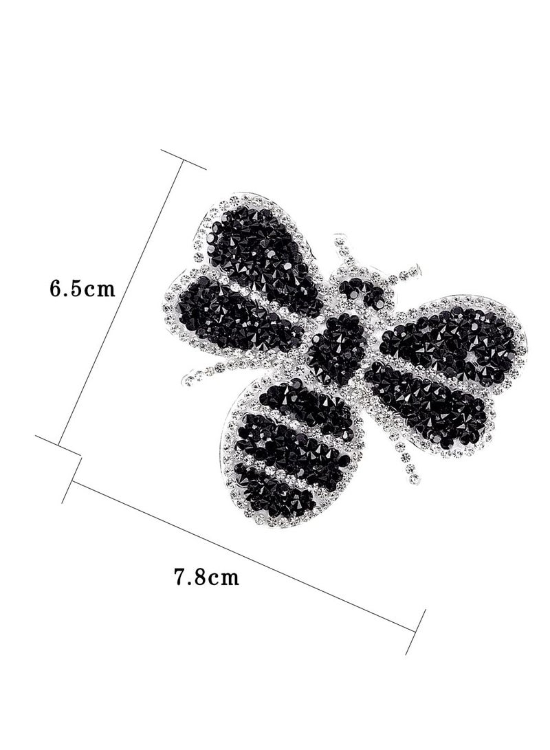 SYOSI Bee Iron Sew on Patch 4 Pcs Crystals Bee Patches Sewing Iron on Badge Bag Clothing Fabric Patches Applique Bee Sewing Patches for Clothes - Image 5