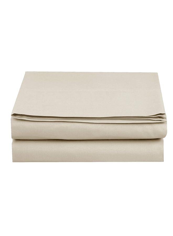 Elegant Comfort Premium Hotel Quality 1 Piece Flat Sheet Luxury And Softest 1500 Premium Hotel Quality Microfiber Bedding Flat Sheet Wrinkle Free Stain Resistant California King Cream  - Image 1