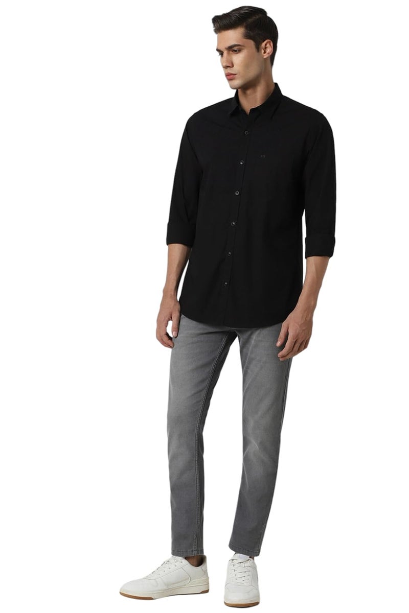 Peter England Men Black Slim Fit Solid Shirt - Image 4