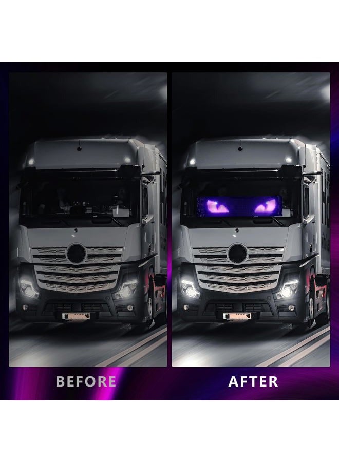WEBUPAR Devil Eyes Light for Cars, 14.7''x3.6'' Flexible LED Display Panel, Programmable Scrolling LED Sign for Windshield, DIY Dynamic Big Eye Lights with APP/Remote Control, Suitable for Cars and SUVs - Image 4