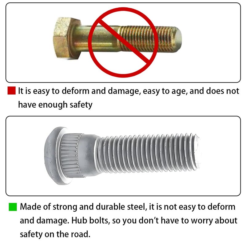 BELOMI 5PCS Car Wheel Studs, M12x1.5 48mm Long Extended Vehicle Wheel Steel Lug Bolts, OEM#610-266 90942-02049 Wheel Lug Stud, Auto Accessories Fit OEM#610-266 90942-02049 GS430 LS400 RX330 - Image 4