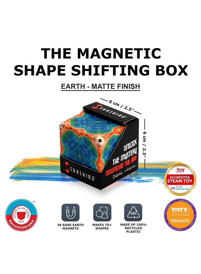 SHASHIBO Shape Shifting Box - Award-Winning, Patented Fidget Cube W/ 36 Rare Earth Magnets - Transforms Into Over 70 Shapes, Download Fun In Motion Toys Mobile App (Earth - Explorer Series) - Image 2