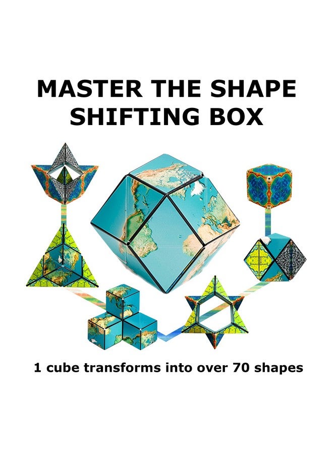 SHASHIBO Shape Shifting Box - Award-Winning, Patented Fidget Cube W/ 36 Rare Earth Magnets - Transforms Into Over 70 Shapes, Download Fun In Motion Toys Mobile App (Earth - Explorer Series) - Image 4