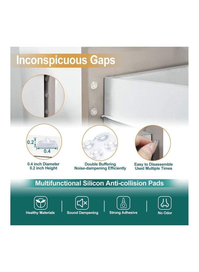 NIBEMINENT 200Pcs Cabinet Door Bumpers Self Adhesive Pads Sound Dampening Circular Dots Cupboard Clear Soft Rubber for Drawers Table Tops Laptop - Image 3