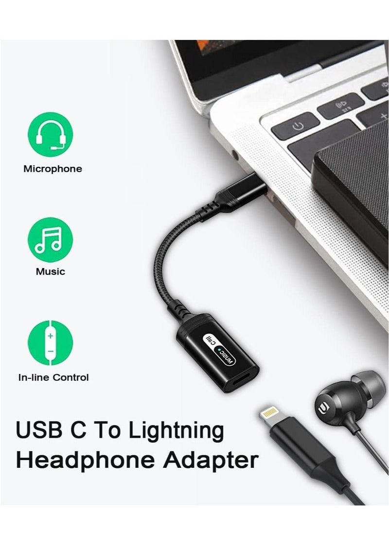 USB C to Lightning Audio Adapter, USB Type C Male to Lightning Female Headphone Converter for Apple iPad Air 4 Mini 6 MacBook to Earphones Connector for Call Music Video, Not Support Charging  - Image 3
