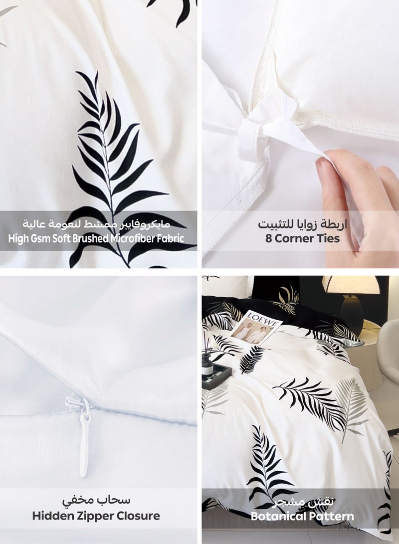 Donetella Printed Duvet Set, Queen Size Fits 150x200 cm - 6-Pcs Bed Set, Microfiber Fabric - 1 Duvet Cover, 1 Fitted Sheet, 2 Pillow Shams, 2 Pillowcases (Filler Not Included) - Image 4