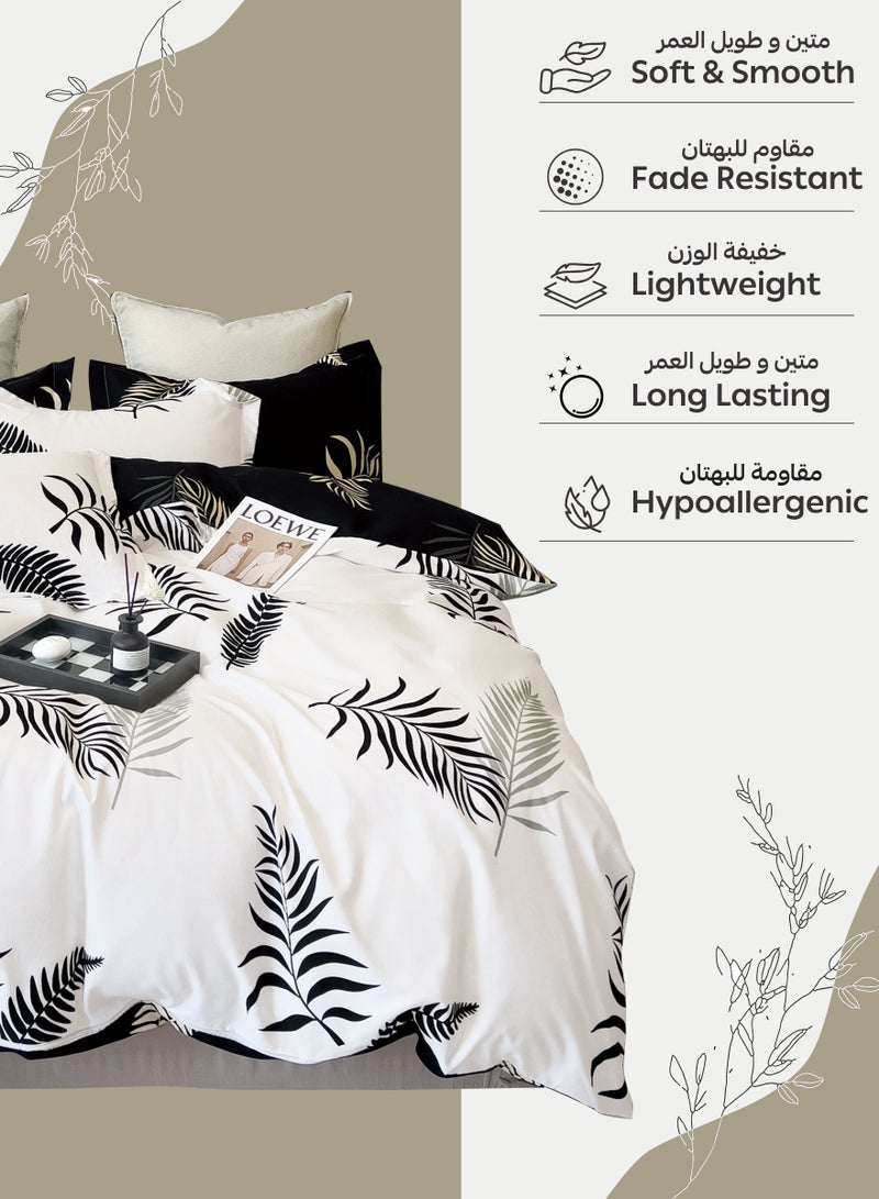 Donetella Printed Duvet Set, Queen Size Fits 150x200 cm - 6-Pcs Bed Set, Microfiber Fabric - 1 Duvet Cover, 1 Fitted Sheet, 2 Pillow Shams, 2 Pillowcases (Filler Not Included) - Image 5