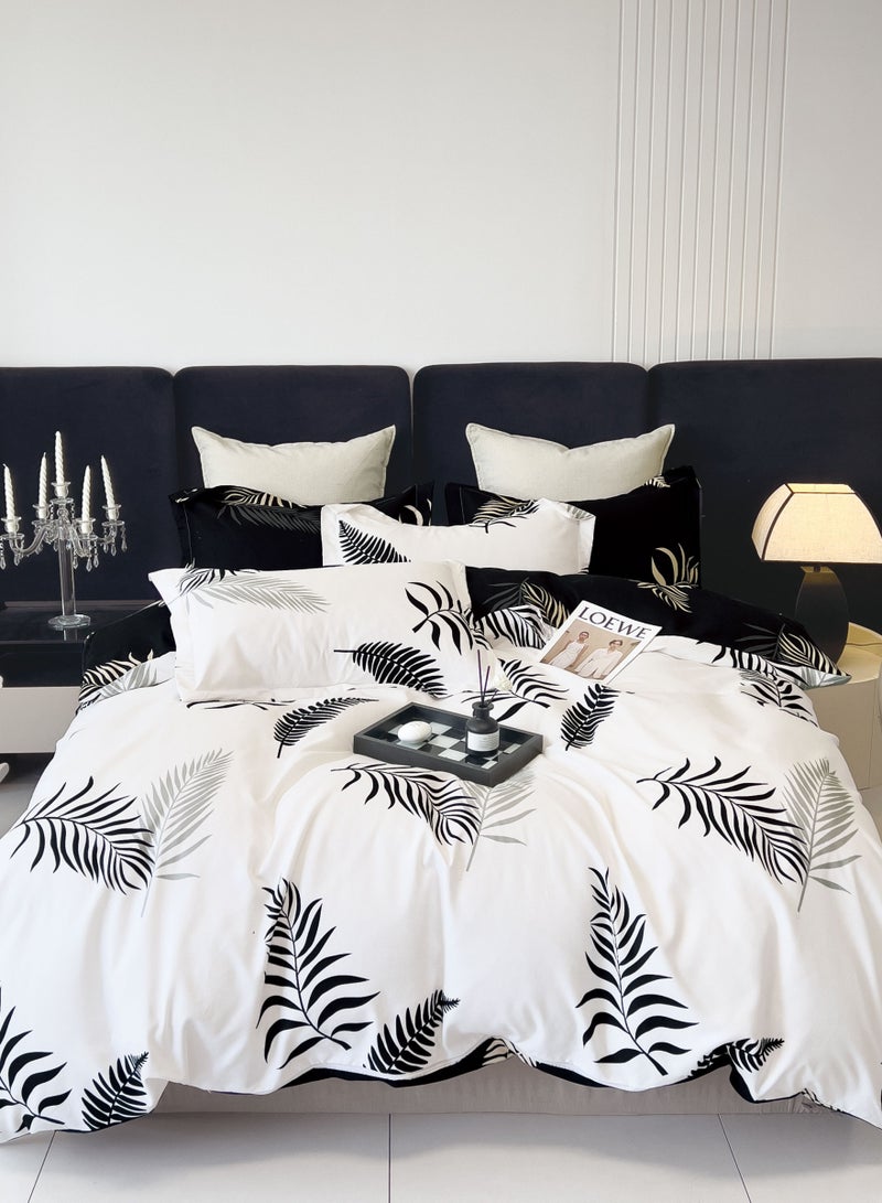 Donetella Printed Duvet Set, Queen Size Fits 150x200 cm - 6-Pcs Bed Set, Microfiber Fabric - 1 Duvet Cover, 1 Fitted Sheet, 2 Pillow Shams, 2 Pillowcases (Filler Not Included) - Image 1