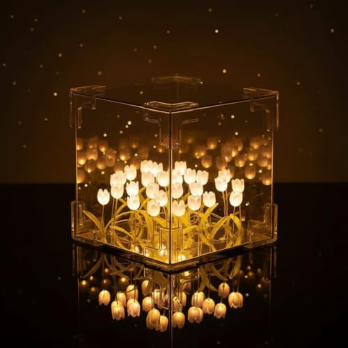 Oblivion Cube Tulip Night Lamp | LED Decorative Night Lamp for Bedroom, Living Room, Office – Multicolor (1 Set) - Image 2