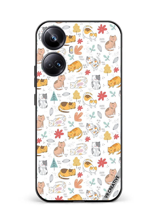 VR CREATIVE Protective Case Cover For Realme 10 Pro Plus Chilling Cat Pattern Design Multicolour - Image 1