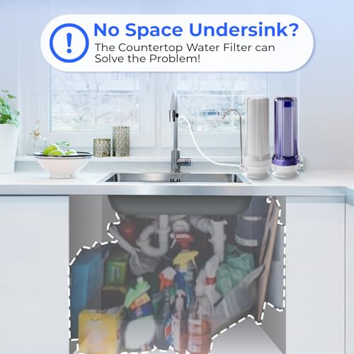 iSpring CKC2 2-Stage Countertop Water Filter, NSF/ANSI 58 Certified, Reduces PFAS, Chlorine, Sediment & Odor, 8000 Gallons, Up to 12 Months, Easy Installation, 2.5" x 10" - 2 Filters Included - Image 4