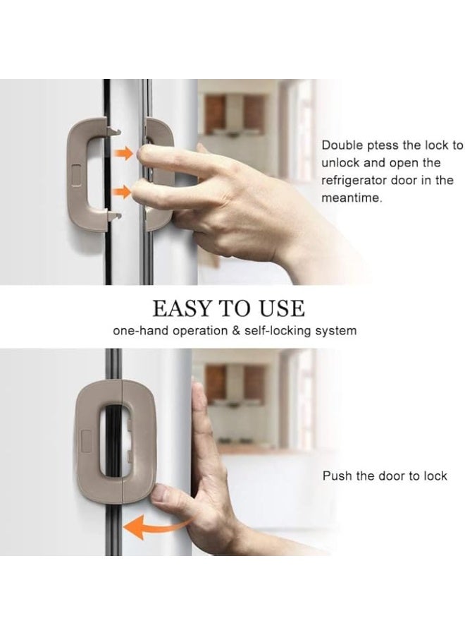Child Safety Door Locks Self Adhesive Cabinet Locks and Refrigerator Fridge Freezer Door Lock for Toddler Kids Refrigerator Fridge Cupboard Wardrobe Multi-Usage [1pcs] - Image 4