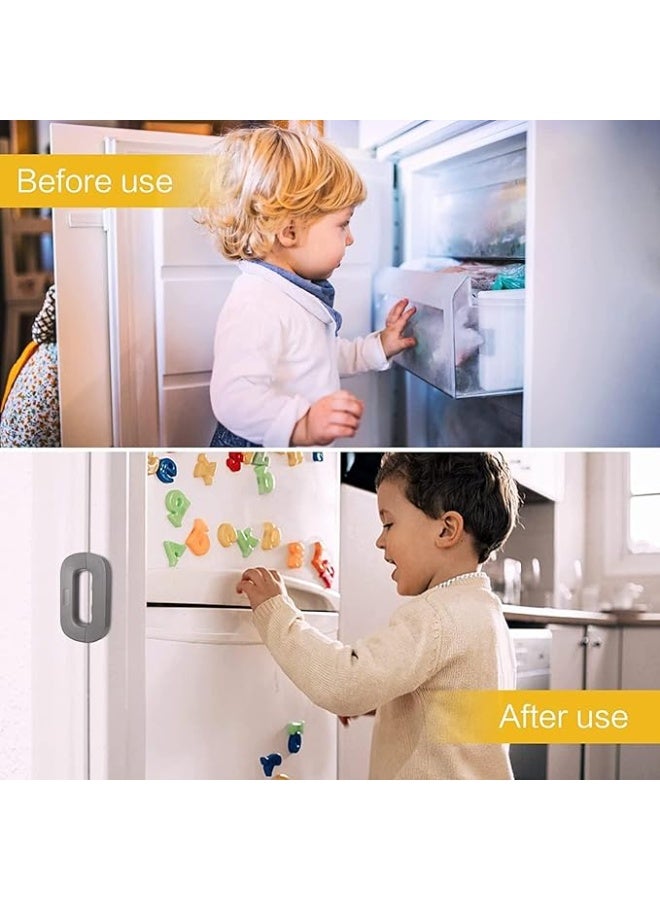 Child Safety Door Locks Self Adhesive Cabinet Locks and Refrigerator Fridge Freezer Door Lock for Toddler Kids Refrigerator Fridge Cupboard Wardrobe Multi-Usage [1pcs] - Image 5