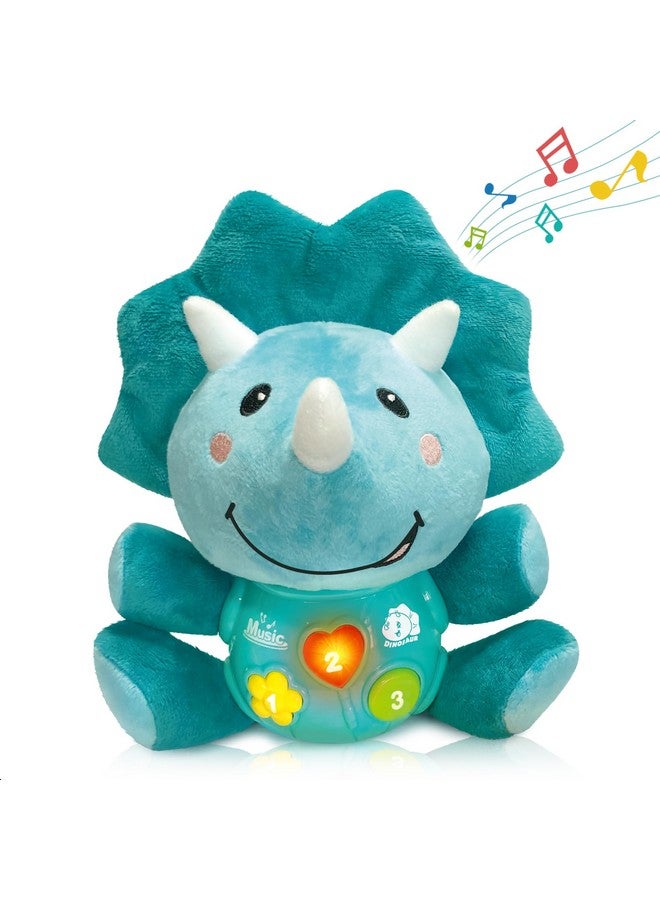 أي ليرن ألعاب موسيقية على شكل ديناصور للأطفال، حيوانات محشوة ناعمة على شكل ديناصور للأولاد حديثي الولادة، وقت موسيقى مضيء للأطفال، هدية عيد الفصح الأولى للأطفال بعمر 0 1 2 3 6 9 12 18 شهرًا، للأطفال الصغار من سن 1 إلى 3 سنوات، البنات - Image 1