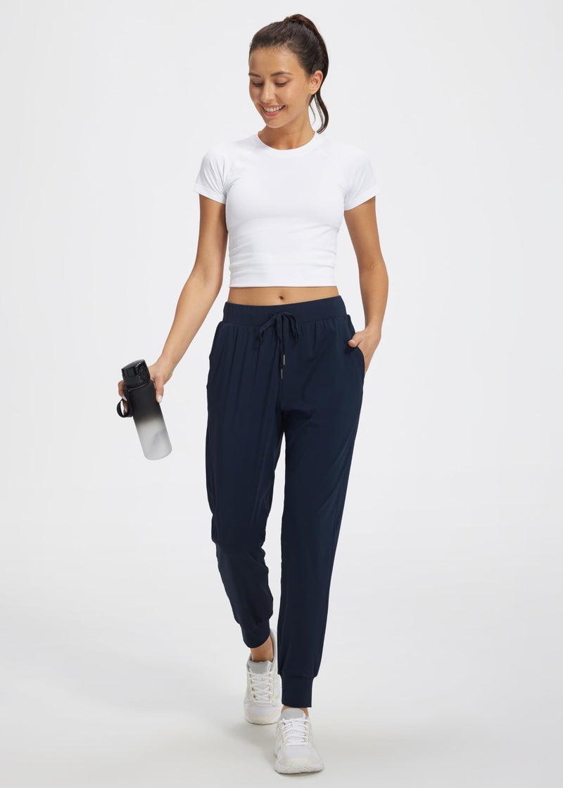 Libin Joggers for Women Tall/Regular/Petite Dance Sweatpants Athletic Workout Trousers Pants Tapered Casual Teacher Yoga Pants for Running Golf Work Cloths, Navy M - Image 5