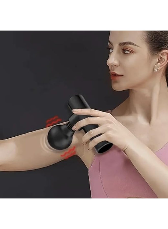 مسدس تدليك احترافي محمول-، جهاز تدليك قوي محمول باليد لتدليك العضلات العميقة واسترخاء الوجه وتخفيف الالم-مع شحن USB، تعمل بتقنية الاهتزاز لتدليك الرقبة والظهر ( اسود) - Image 4