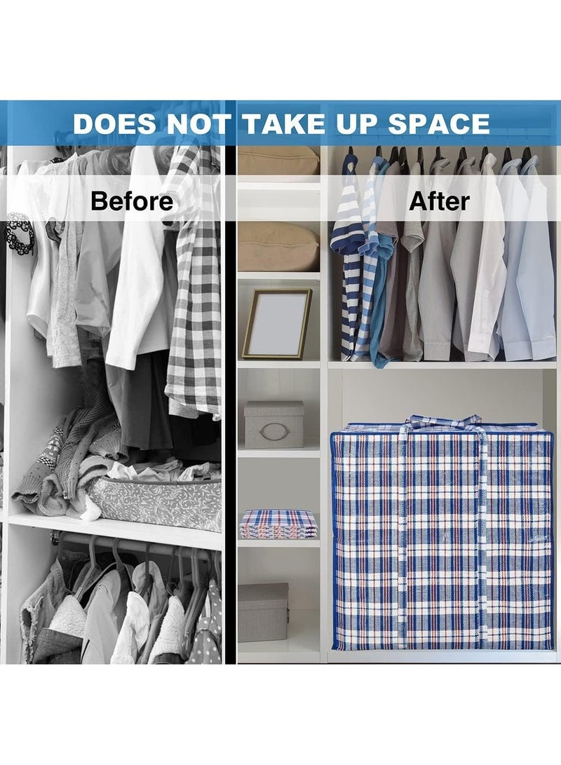 MARKQ Laundry Bags With Zip & Handle 2 Pack Heavy Duty Reusable Storage Bag For Clothes Moving House Grocery Shopping Bag Large  86 x 73 x 35 cm - Image 3