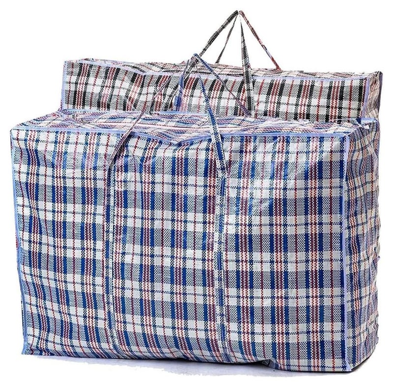 MARKQ Laundry Bags With Zip & Handle 2 Pack Heavy Duty Reusable Storage Bag For Clothes Moving House Grocery Shopping Bag Large  86 x 73 x 35 cm - Image 1