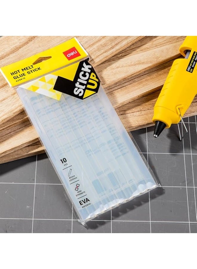 Deli A29812 Glue Gun Stick 10-Pieces Set, Large 07mm x 150mm - Image 1