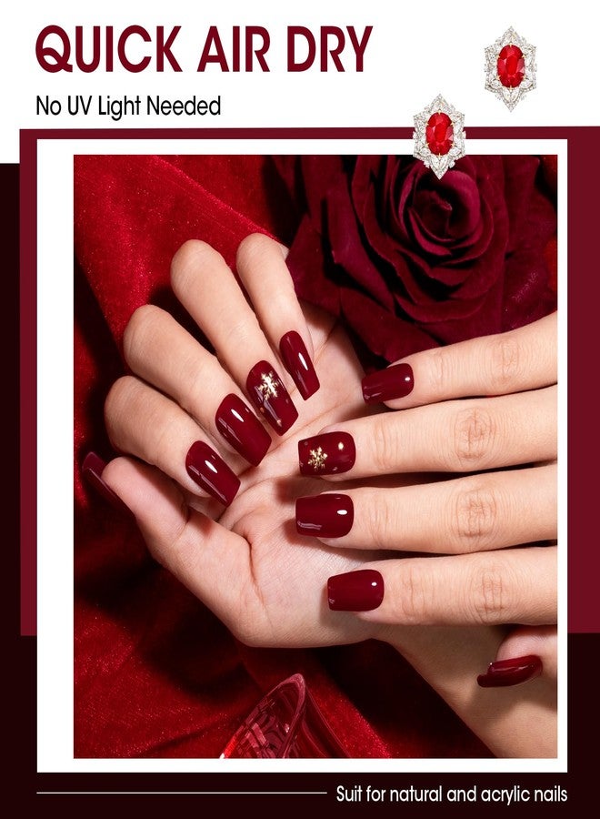 GELLEN Dark Red Nail Polish Set, Deep Burgundy Wine Cherry Blood Red 6 Colors, Fall Winter Quick Air Dry Regular Nail Polish for Women Gifts DIY Art Nails Home Salon, Not UV Gel, Hema Free, Non-toxic - Image 3