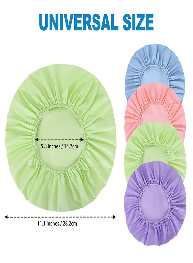 CHFONG 12 PCS Shower Caps for Women, Double Side Waterproof Shower Cap, Reusable Elastic Bath Caps for Shower, EVA Bathing Shower Caps, Bath Hair Caps - (Purple+Pink+Blue+Green) - Image 3