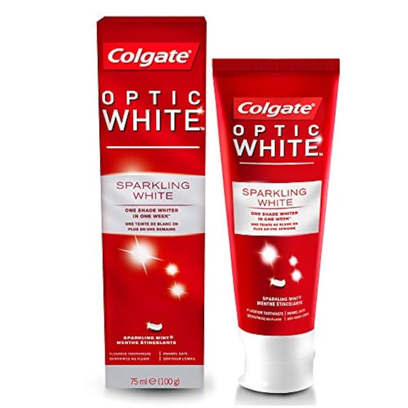 Colgate Optic White Sparkling White Whitening Toothpaste 75 ml Pack of 2 - Image 3