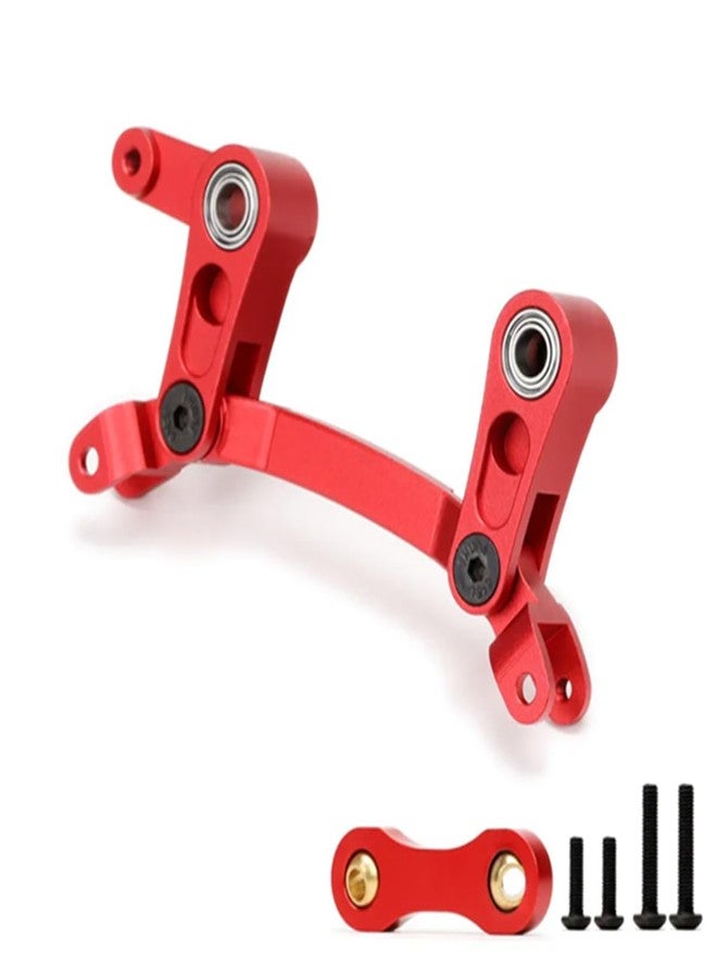 قطع غيار مُحسّنة من الألومنيوم لذراع التوجيه ووصلة التوجيه لسيارات Arrma 1/10 Granite Senton 3S MEGA و Big Rock Kraton Outcast 4S و 1/8 Typhon 3S MEGA، بديل للرقم AR340132 ARAC3020 (أحمر) - Image 5