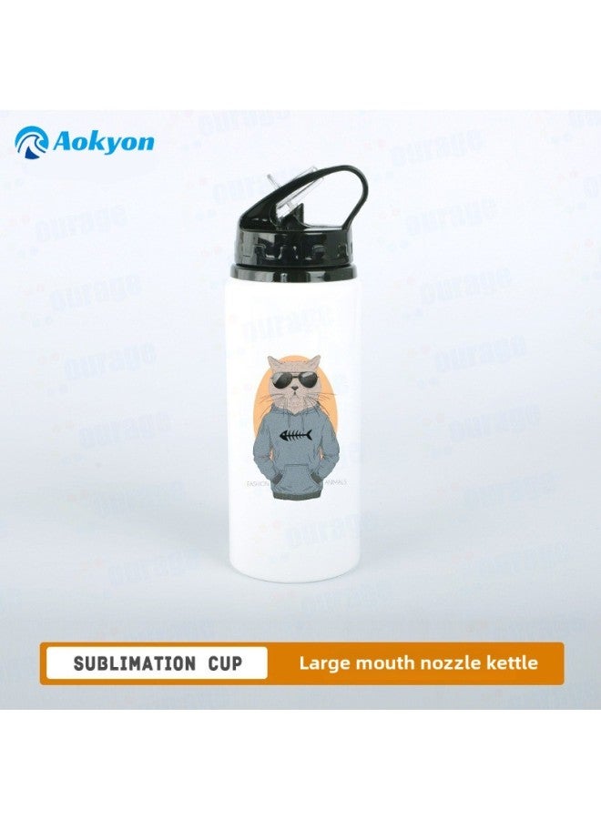 Blank Heat Transfer Sports Kettle Mountaineering Cup Sublimation Coating Blank Aluminum Pot DIY Printable Logo Manufacturers Wholesale-Colour:Black-Capacity:600ml - Image 3
