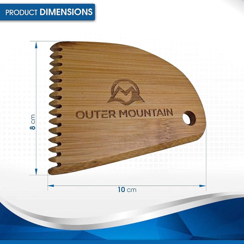 Outer Mountain Surfboard Wax Comb - Bamboo Surfboard Wax Scraper & Surf Wax Remover - Surfer Gift - Image 5