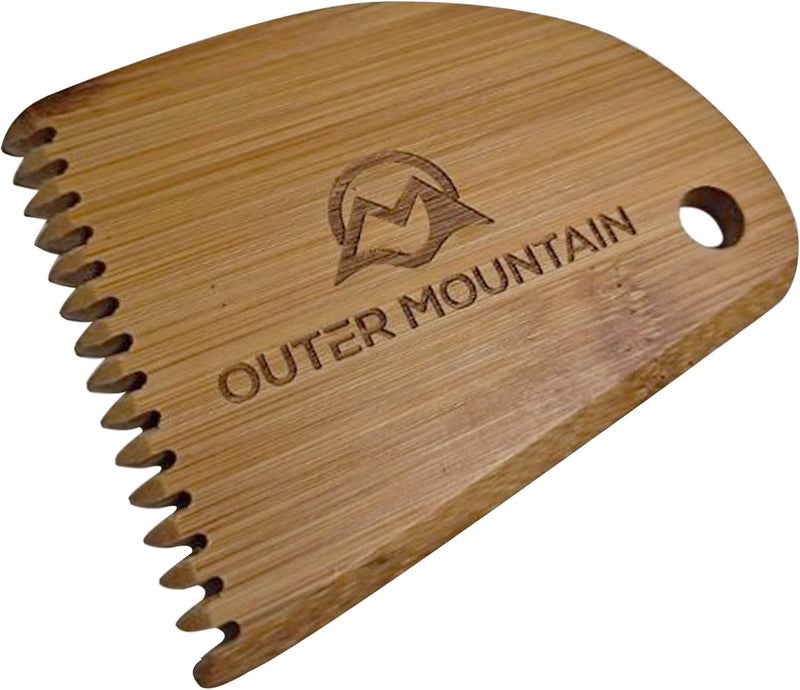 Outer Mountain Surfboard Wax Comb - Bamboo Surfboard Wax Scraper & Surf Wax Remover - Surfer Gift - Image 1