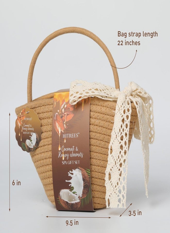 HITREES Spa Gift Set for Women, Happy Birthday Gifts for Mom Her Friend Sister Wife, Self Care Get Well Gifts with Coconut & Honey Almond Bath Set for Teengirls - Image 3