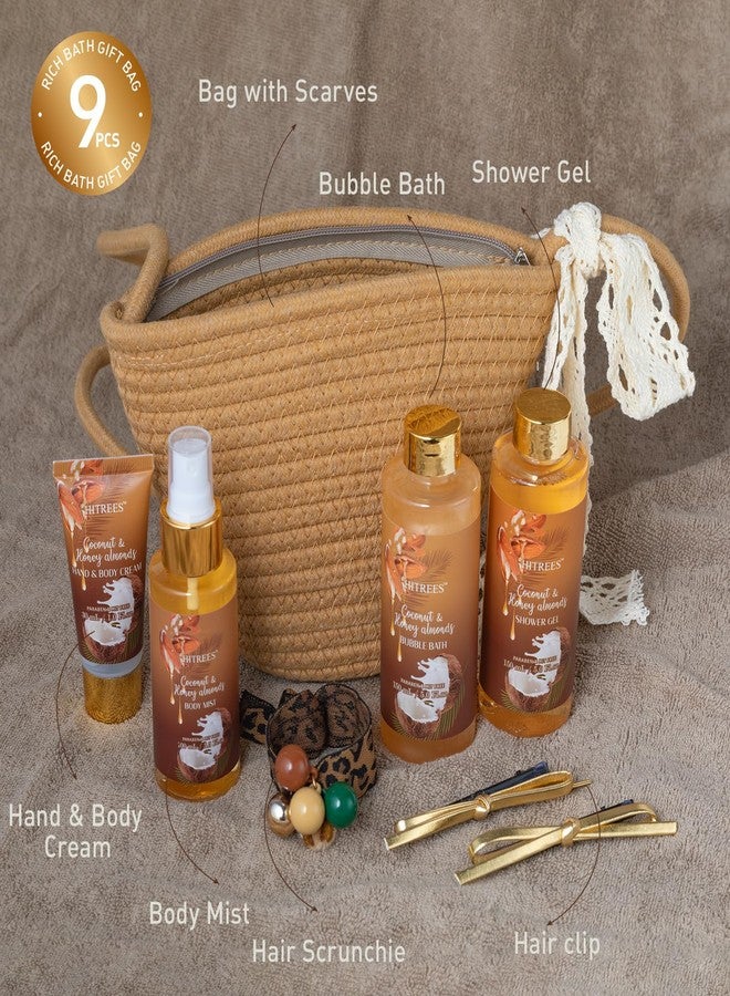 HITREES Spa Gift Set for Women, Happy Birthday Gifts for Mom Her Friend Sister Wife, Self Care Get Well Gifts with Coconut & Honey Almond Bath Set for Teengirls - Image 4