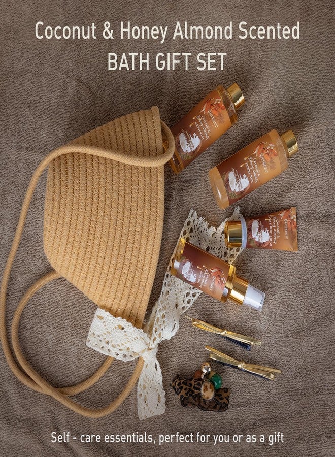 HITREES Spa Gift Set for Women, Happy Birthday Gifts for Mom Her Friend Sister Wife, Self Care Get Well Gifts with Coconut & Honey Almond Bath Set for Teengirls - Image 2