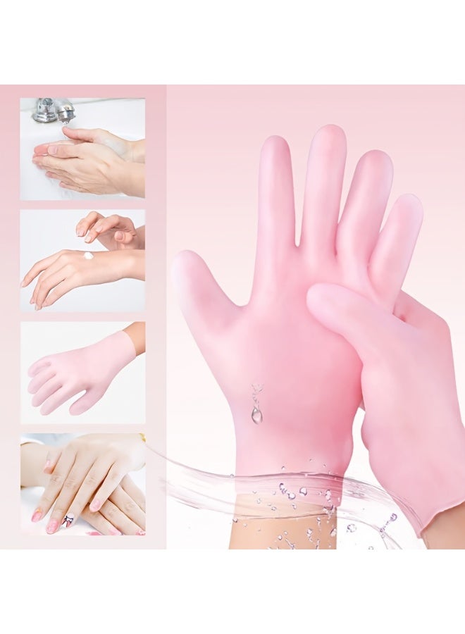 Chabeia 2-Pack Silicone Moisturizing Gloves Exfoliate to Prevent Dry Hands and Leave Hands Smooth and Soft Hand Care Tool - Image 1